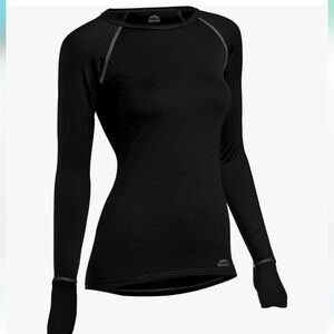 Women's Soft Lined Black Long Sleeve Tee